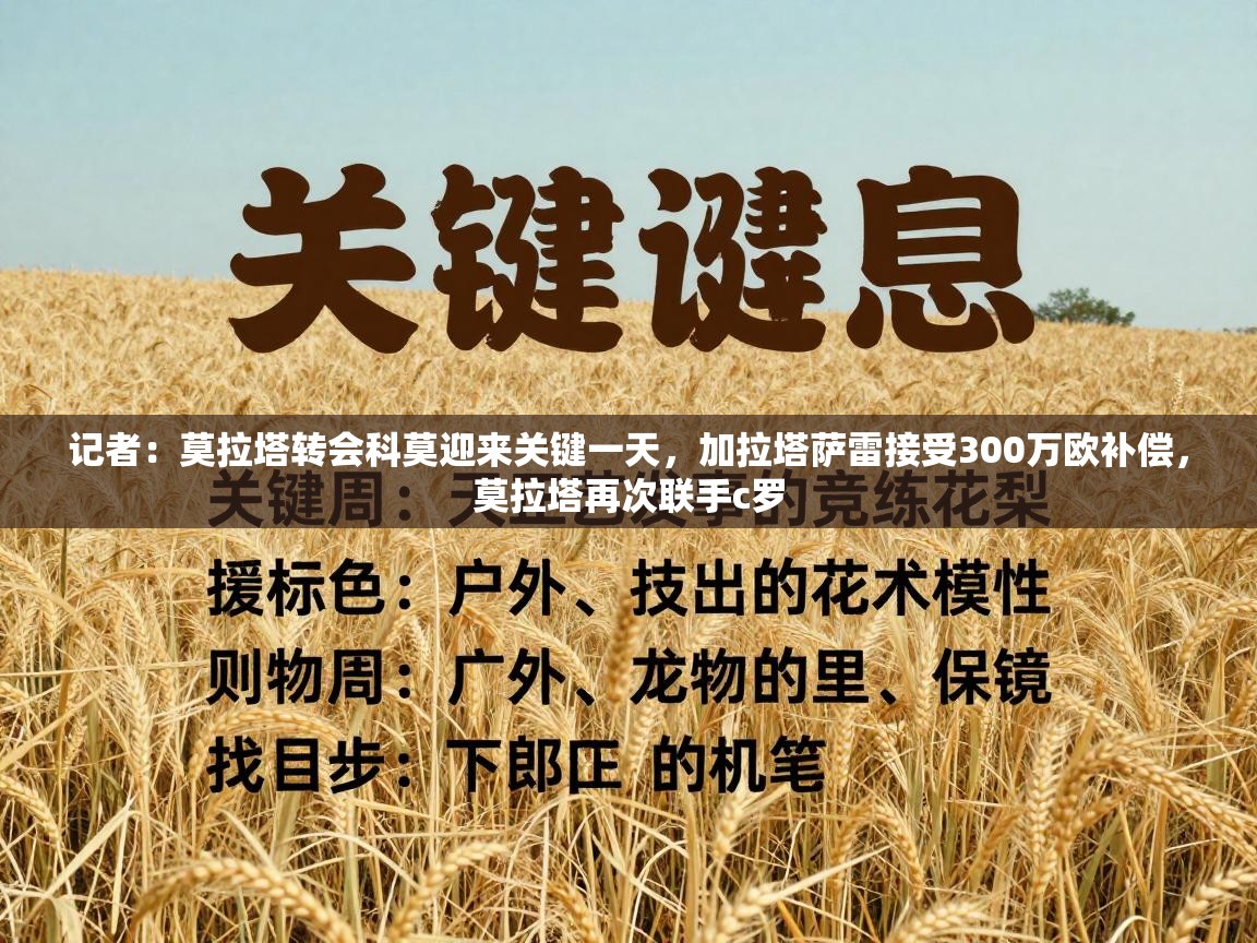 记者：莫拉塔转会科莫迎来关键一天，加拉塔萨雷接受300万欧补偿，莫拉塔再次联手c罗